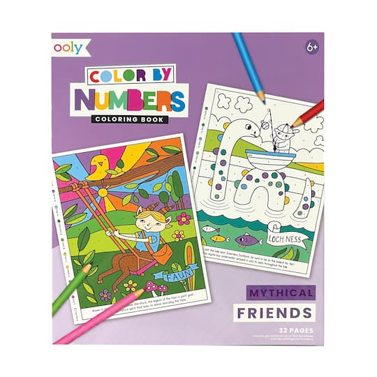 OOLY Color By Numbers Mythical Friends Coloring Book